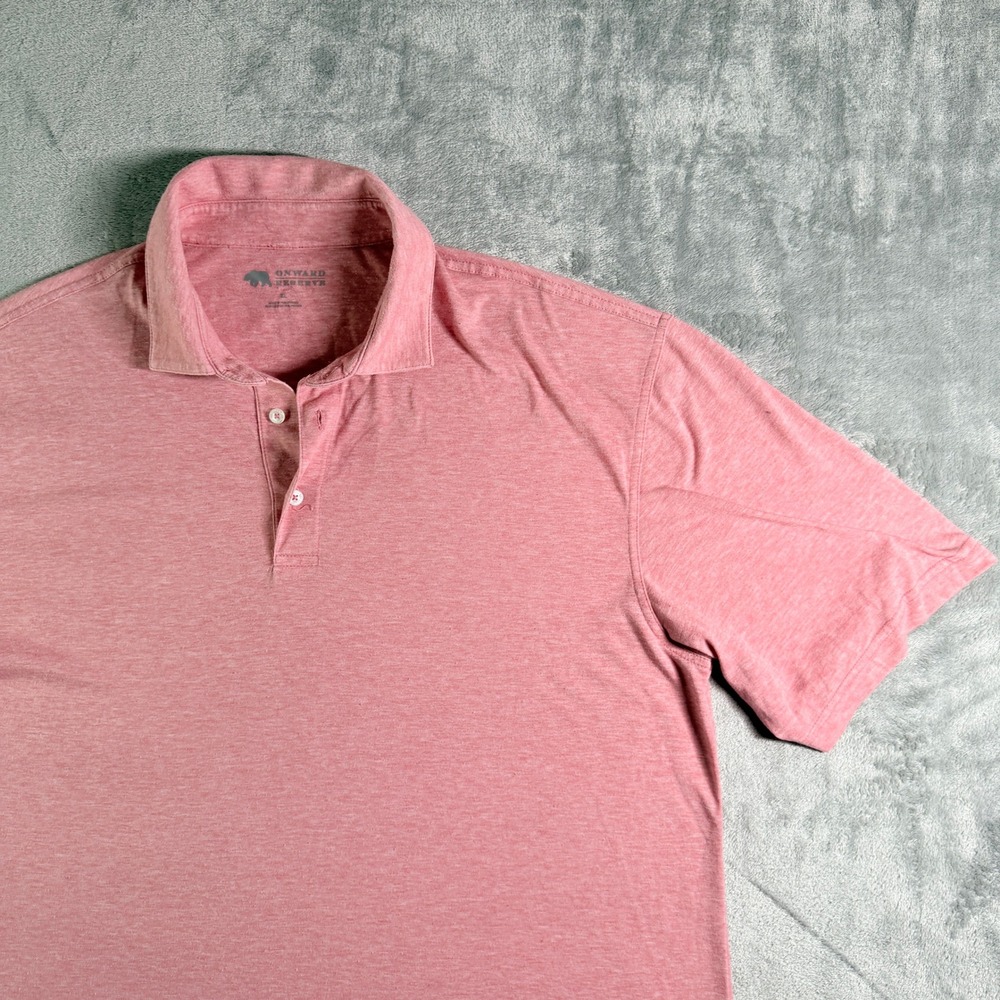 ONWARD RESERVE Mens Pink Short Sleeve Polo Shirt L Golf Casual